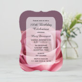 Geburtstagsparty Rose Beauty Einladung (Stehend Vorderseite)