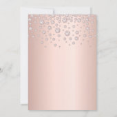 Geburtstagsparty Rose Gold Diamant Sprinkle Einladung (Rückseite)