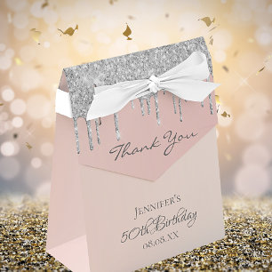 Geburtstagsparty Rose Gold Glitzer Silber vielen D Geschenkschachtel