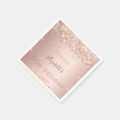 Geburtstagsparty Rose Gold Glitzer Staub Serviette (Ecke)