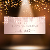 Geburtstagsparty Rose Gold rosa Tropfen Banner
