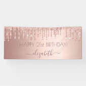 Geburtstagsparty Rose Gold rosa Tropfen Banner (Horizontal)