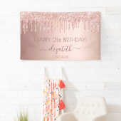 Geburtstagsparty Rose Gold rosa Tropfen Banner (Insitu)