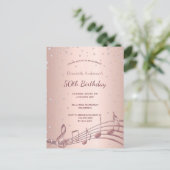 Geburtstagsparty Rose Golddiamanten Einladung zur Postkarte (Stehend Vorderseite)