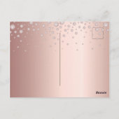 Geburtstagsparty Rose Golddiamanten Einladung zur Postkarte (Rückseite)