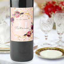 Geburtstagsparty Rose goldene Sterne Bordeaux-Blum