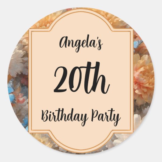 Geburtstagsparty Runder Aufkleber (Vorderseite)