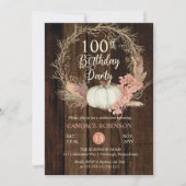 Geburtstagsparty - Rustic Pumpkin Pampas Wreath Einladung (Vorderseite)