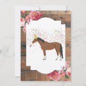 Geburtstagsparty Rustikal Wood Floral Einladung (Rückseite)