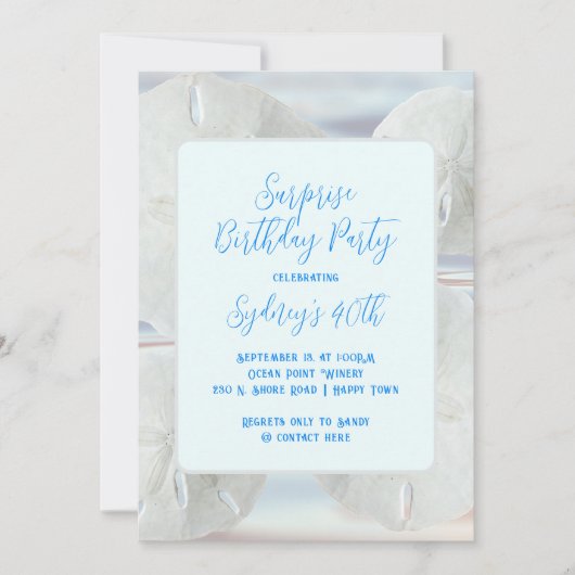 Geburtstagsparty Sand Dollars Einladung (Vorderseite)