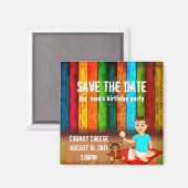 Geburtstagsparty Save the Date Magnet (Vorderseite/Rückseite)