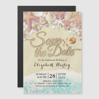 Geburtstagsparty Save the Date Summer Beach Starfi Magneteinladung