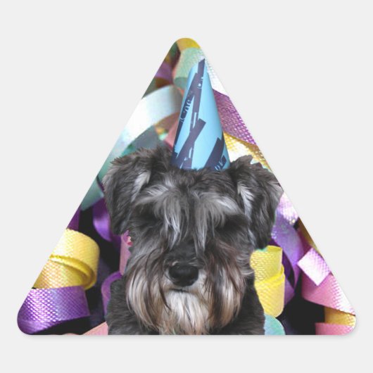 Geburtstagsparty Schnauzer Ribbon Hinter Stickers (Vorderseite)