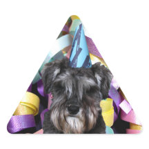 Geburtstagsparty Schnauzer Ribbon Hinter Stickers
