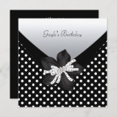 Geburtstagsparty Schwarz-weiß Spot Einladung (Vorne/Hinten)