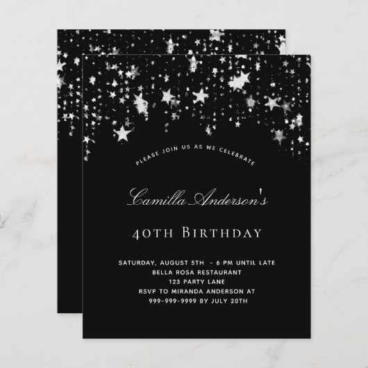 Geburtstagsparty Schwarz-weißen Stars (Vorne/Hinten)