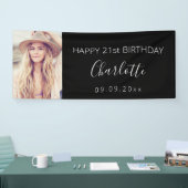 Geburtstagsparty Schwarz-weißes Foto Banner (Messe)