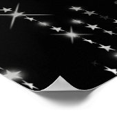 Geburtstagsparty schwarze Stars Willkommen Poster (Ecke)