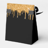 Geburtstagsparty Schwarzer Glitzer funkeln vielen  Geschenkschachtel (Rückseite)