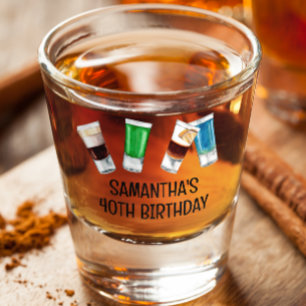 Geburtstagsparty Shot Drink Alkohol Personalisiert Schnapsglas