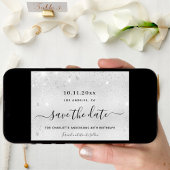 Geburtstagsparty Silber Glitzer Save the Date