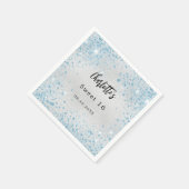 Geburtstagsparty Silberblauer Glitzer Serviette (Ecke)