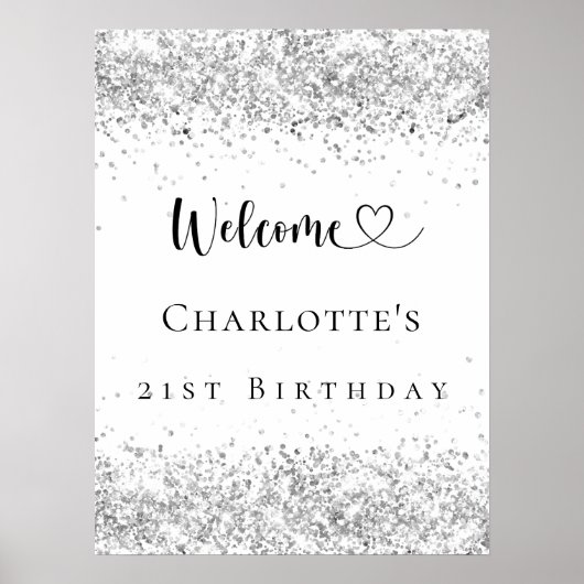Geburtstagsparty Silberwillkommen Poster (Vorne)