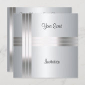 Geburtstagsparty Silver Einladung (Vorne/Hinten)