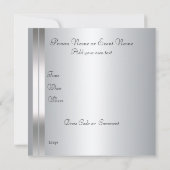 Geburtstagsparty Silver Einladung (Rückseite)