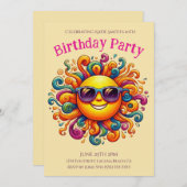 Geburtstagsparty - Sonnenlicht lächeln Einladung (Vorne/Hinten)