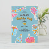 Geburtstagsparty-Spaß Einladung (Stehend Vorderseite)