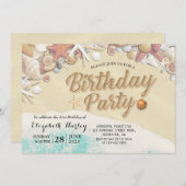 Geburtstagsparty Summer Beach Starfish Muscheln Einladung (Vorne/Hinten)