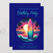 Geburtstagsparty-Surfboard-Escape Einladung (Vorne/Hinten)