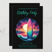 Geburtstagsparty-Surfboard-Escape Einladung (Vorne/Hinten)