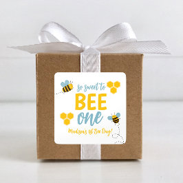 Geburtstagsparty "Sweet to Bee One" Quadratischer Aufkleber