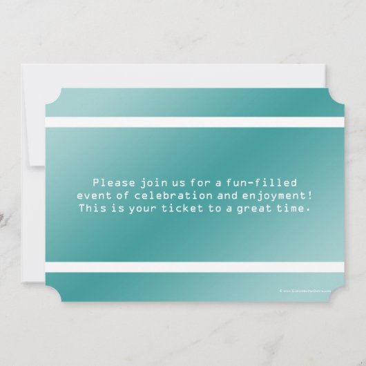 Geburtstagsparty Ticket Gestaltete Einladungen (Rückseite)