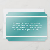Geburtstagsparty Ticket Gestaltete Einladungen (Rückseite)