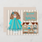 Geburtstagsparty, Tochter, Puppe Baby & Dollhouse Einladung (Vorne/Hinten)