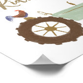 Geburtstagsparty-Traktor-Partyfahrten-Zeichen Poster (Ecke)