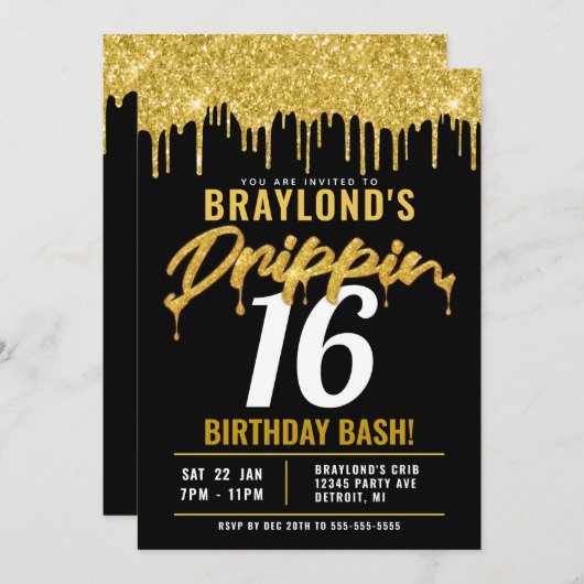 Geburtstagsparty trinken einladung (Vorne/Hinten)