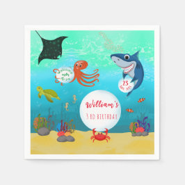 Geburtstagsparty unter den Meerestieren Serviette