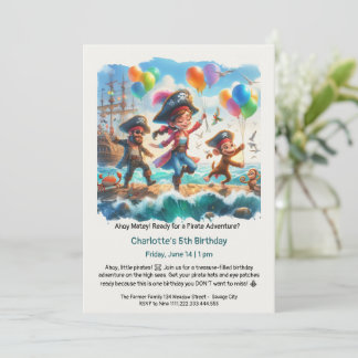 Geburtstagsparty unter Piratengedanken Einladung