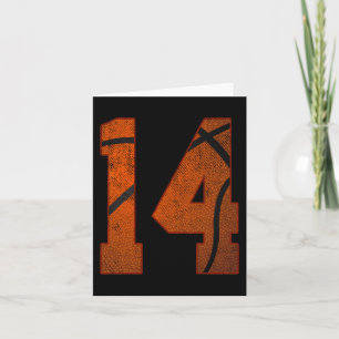 Geburtstagsparty Vierzehn 14 Jahre alt Basketbal Karte