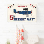 Geburtstagsparty Vintag Blue Retro Banner (Insitu)