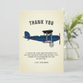 Geburtstagsparty Vintag Blue Retro Dankeskarte (Stehend Vorderseite)