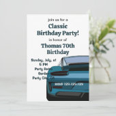 Geburtstagsparty Vintag Classic Car Einladung (Stehend Vorderseite)