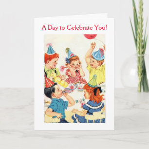 Geburtstagsparty Vintager Kinder, Karte