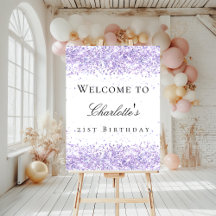 Geburtstagsparty Violett Lavendel Glitzer Name