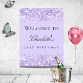 Geburtstagsparty Violett Lavendel Glitzer Name Poster