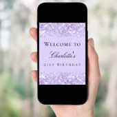 Geburtstagsparty Violett Lavendel Glitzer Name Poster